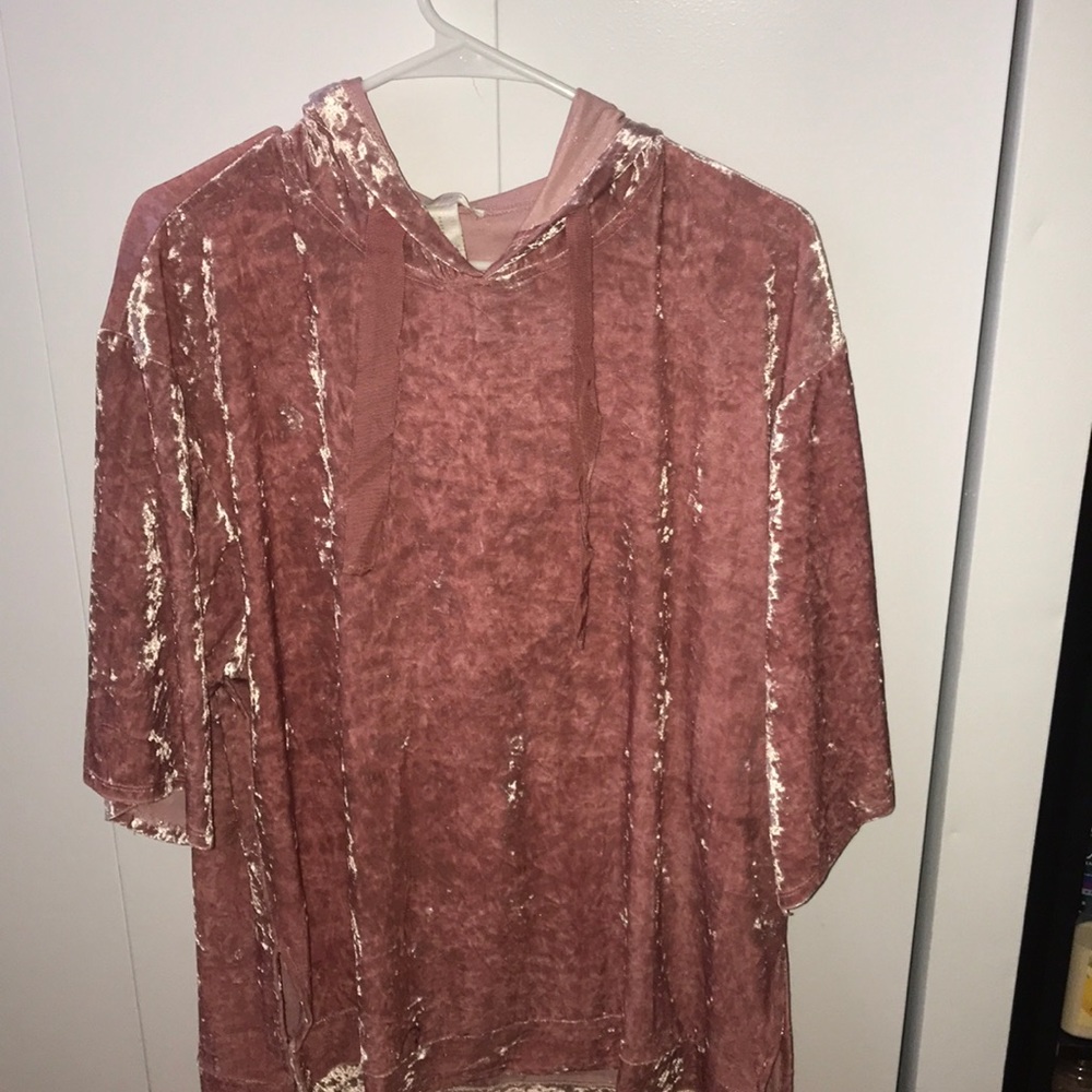 Velvet mid sleeve sweatshirt